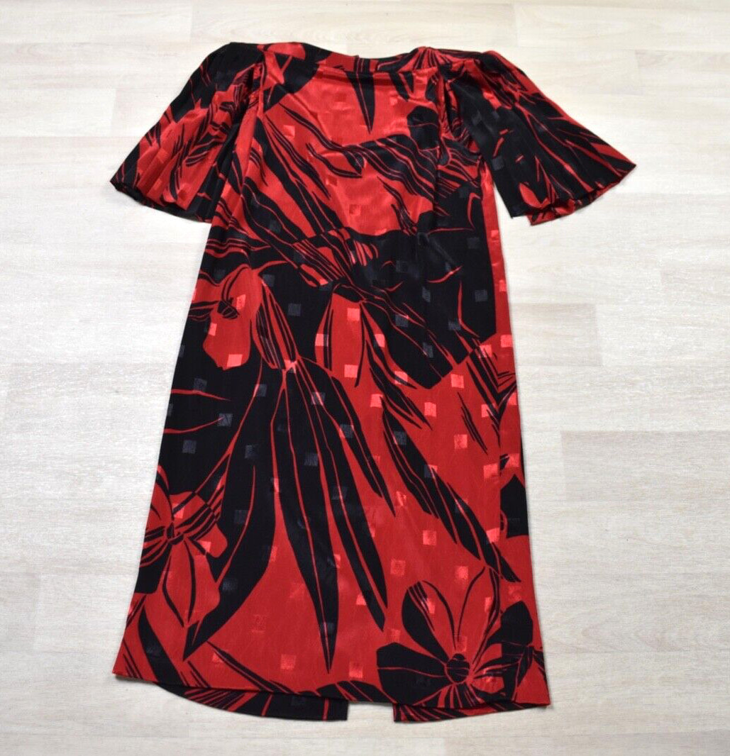 80s does 20s Lizzy & Johnny Midi Shift Party Dress Tropical Floral Size 8 VTG