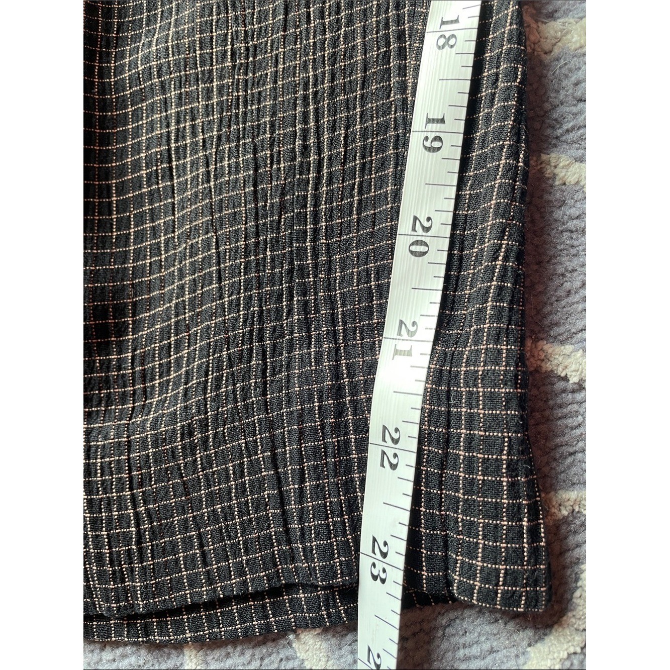 Vintage Jones NY Black & White Checked Button-Up Matching Set Elastic Waist Pant