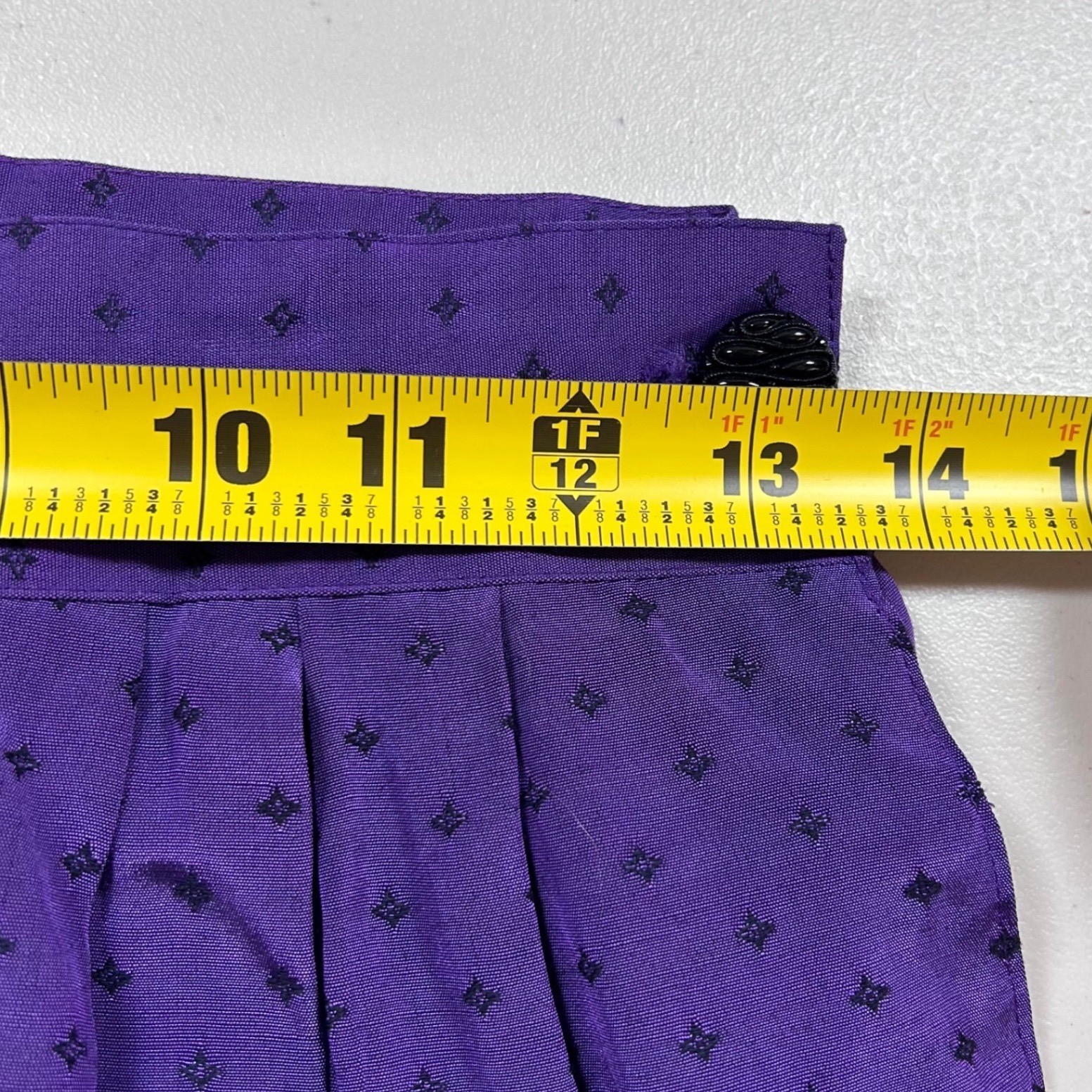 Synari Women’s S 3 pc Outfit Blouse Skirt Pants Purple Jacquard Flowy Silky VTG