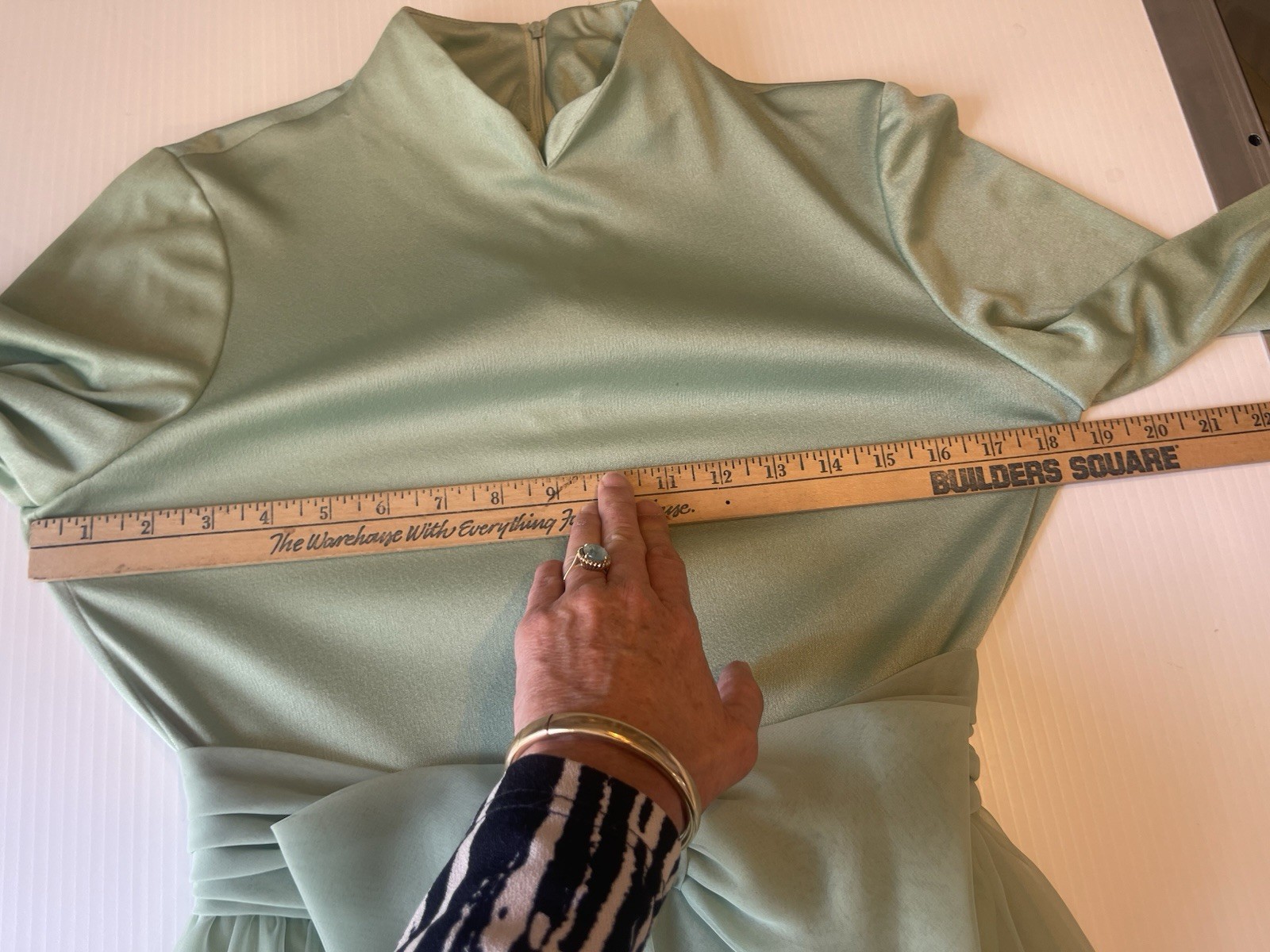 VTG Miss Elliott’s 70s Hostess Green Formal Maxi Dress Size 10 Flowy