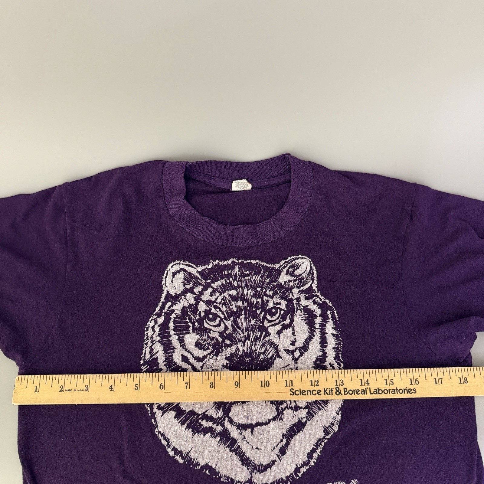 Vintage 80s Screen Stars Women S Purple Florida Tiger T-Shirt USA Single Stitch