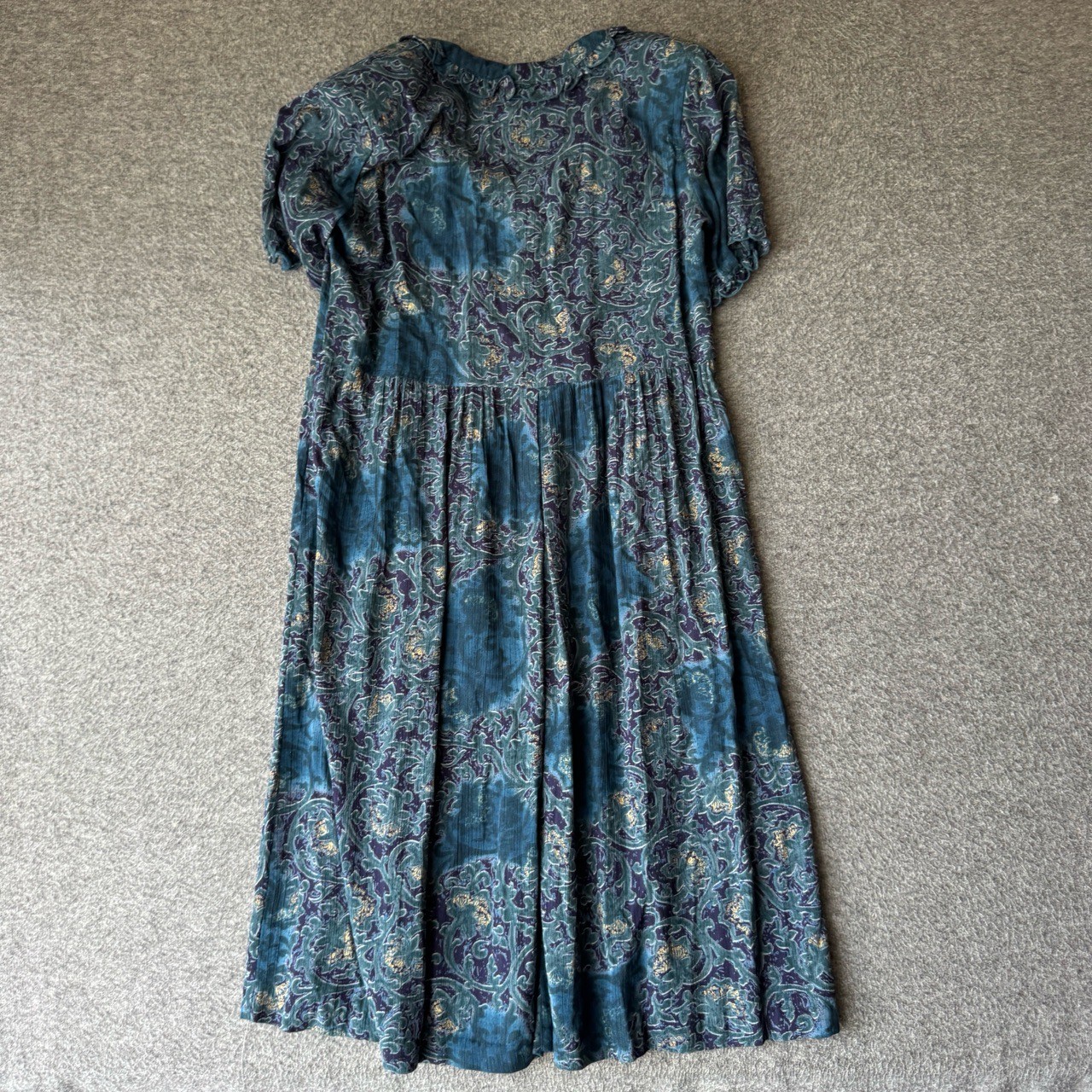 Vintage 90s Rabbit Designs Babydoll Dress Womens 6 Petite Paisley Button Front
