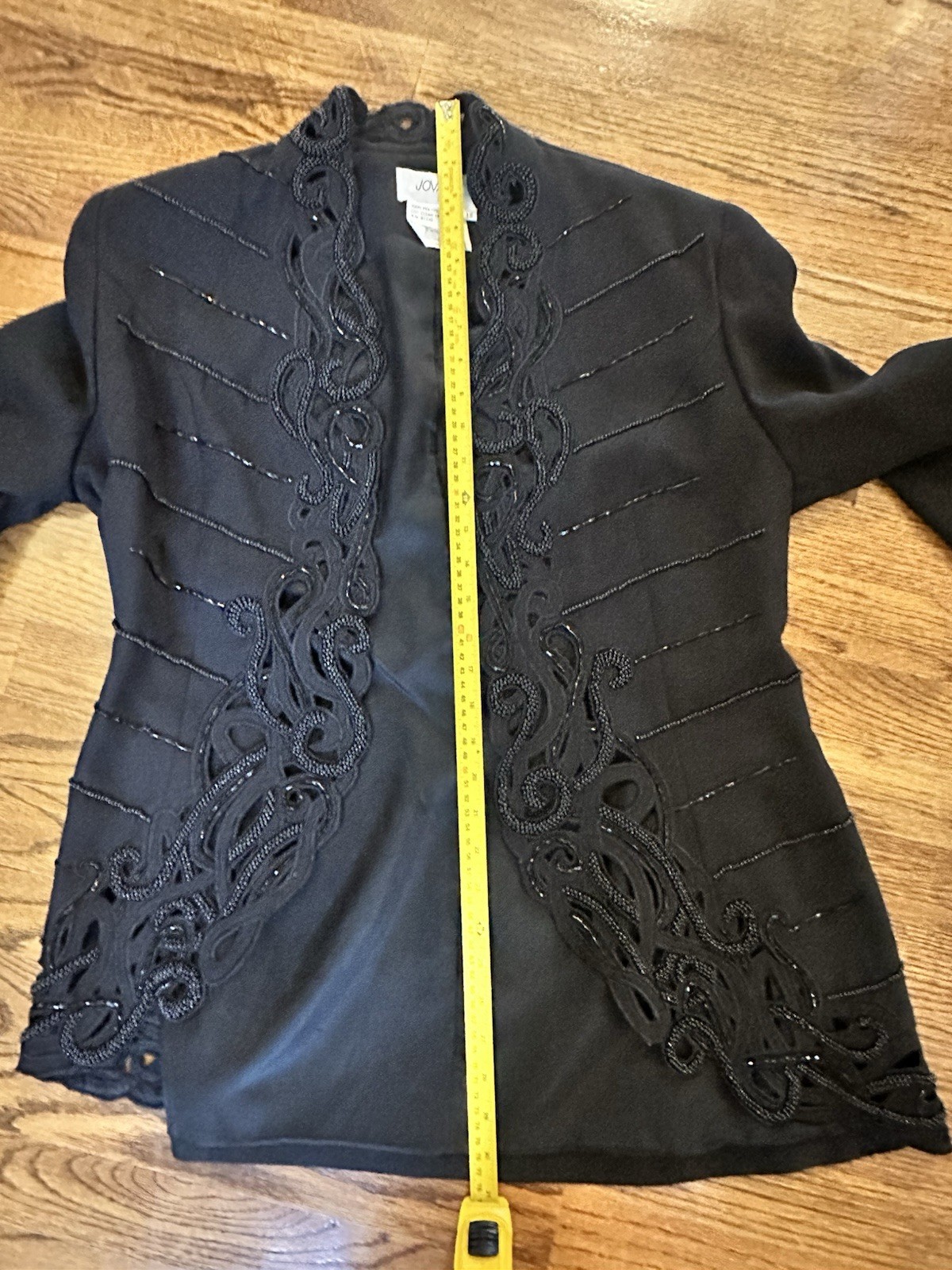 Vintage Jovani Dress Suit Size 12 Beaded Black Jacket / Skirt Evening Set Rare