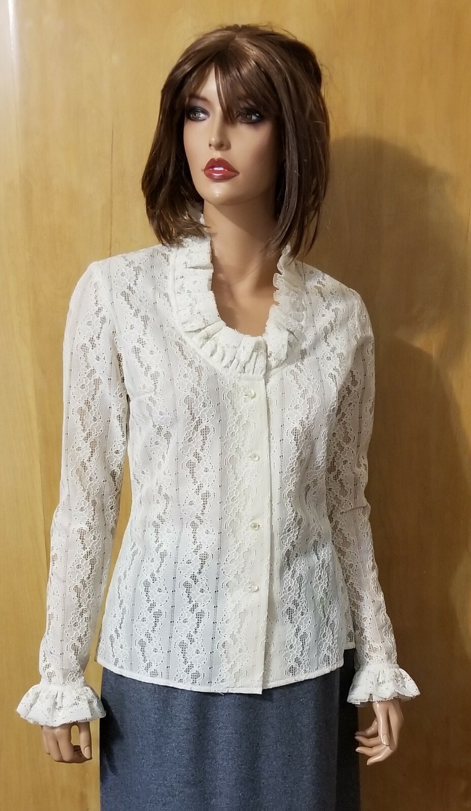 VINTAGE 2 PIECE MALBE LACE TOP & LONG WOOL SKIRT ~ 9/10 ~ 60’s