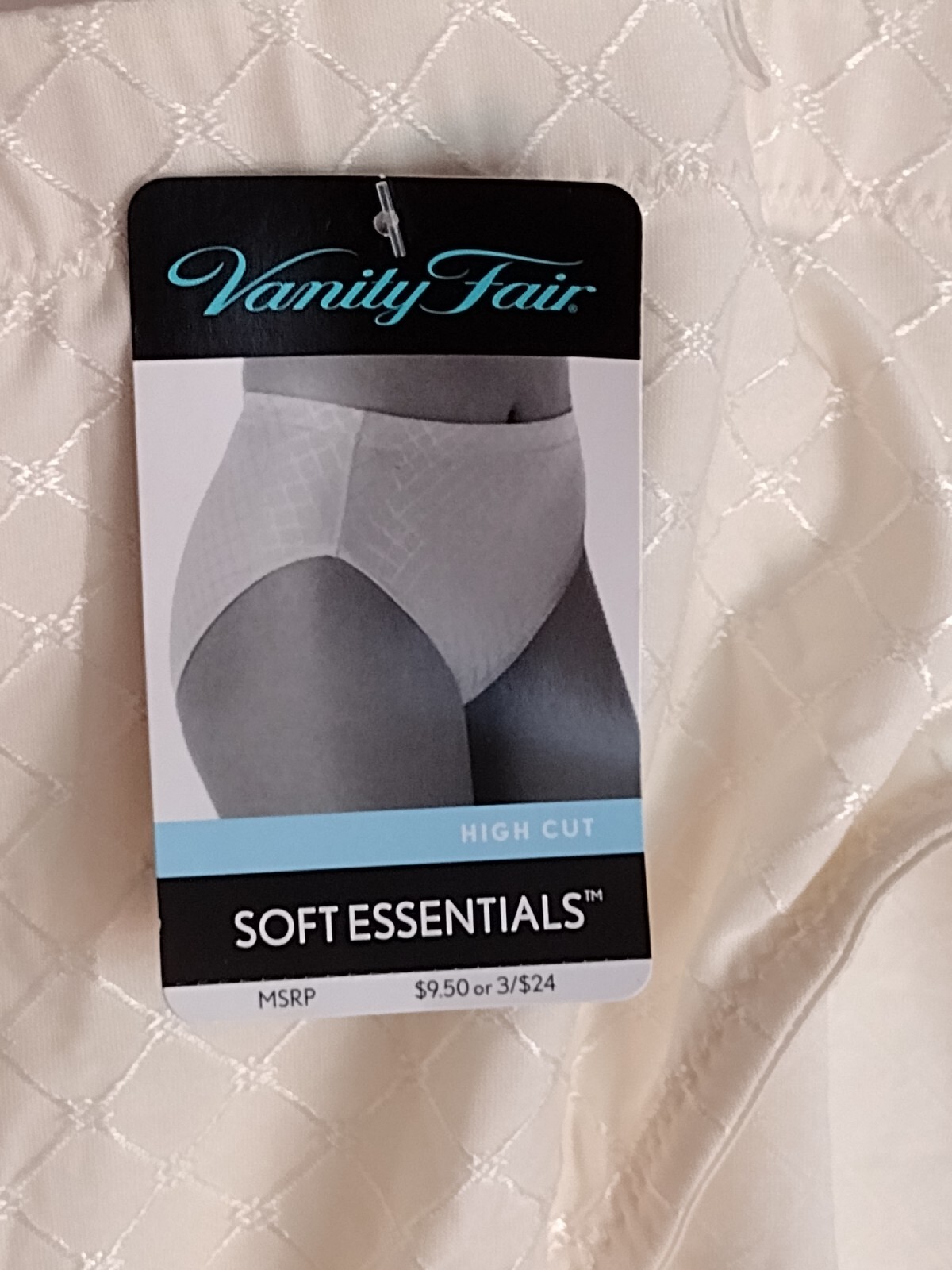 VANITY FAIR 2XL/9 SOFT ESSENTIALS CREAM HIGH-CUT PANTY 13057 NEW WITH TAGS