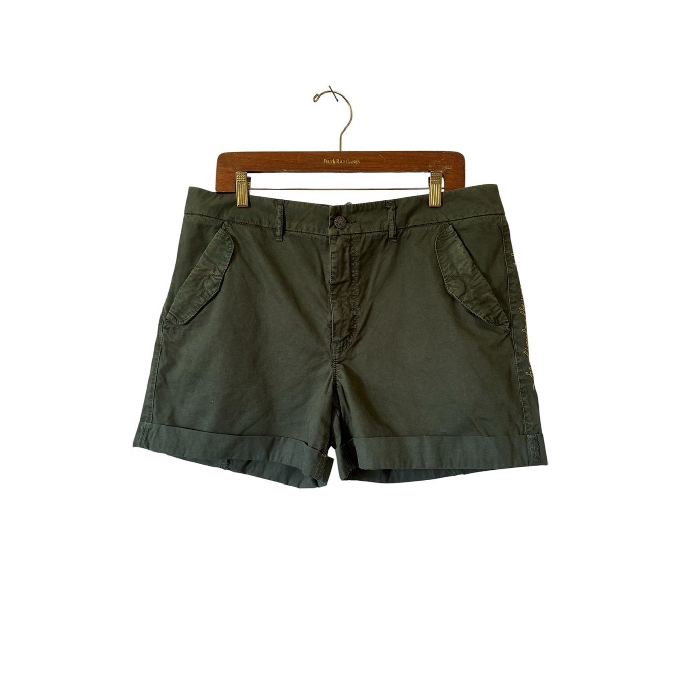Odd Molly The It Shorts Military Green Cotton 4″ Womens XL NEW NWT