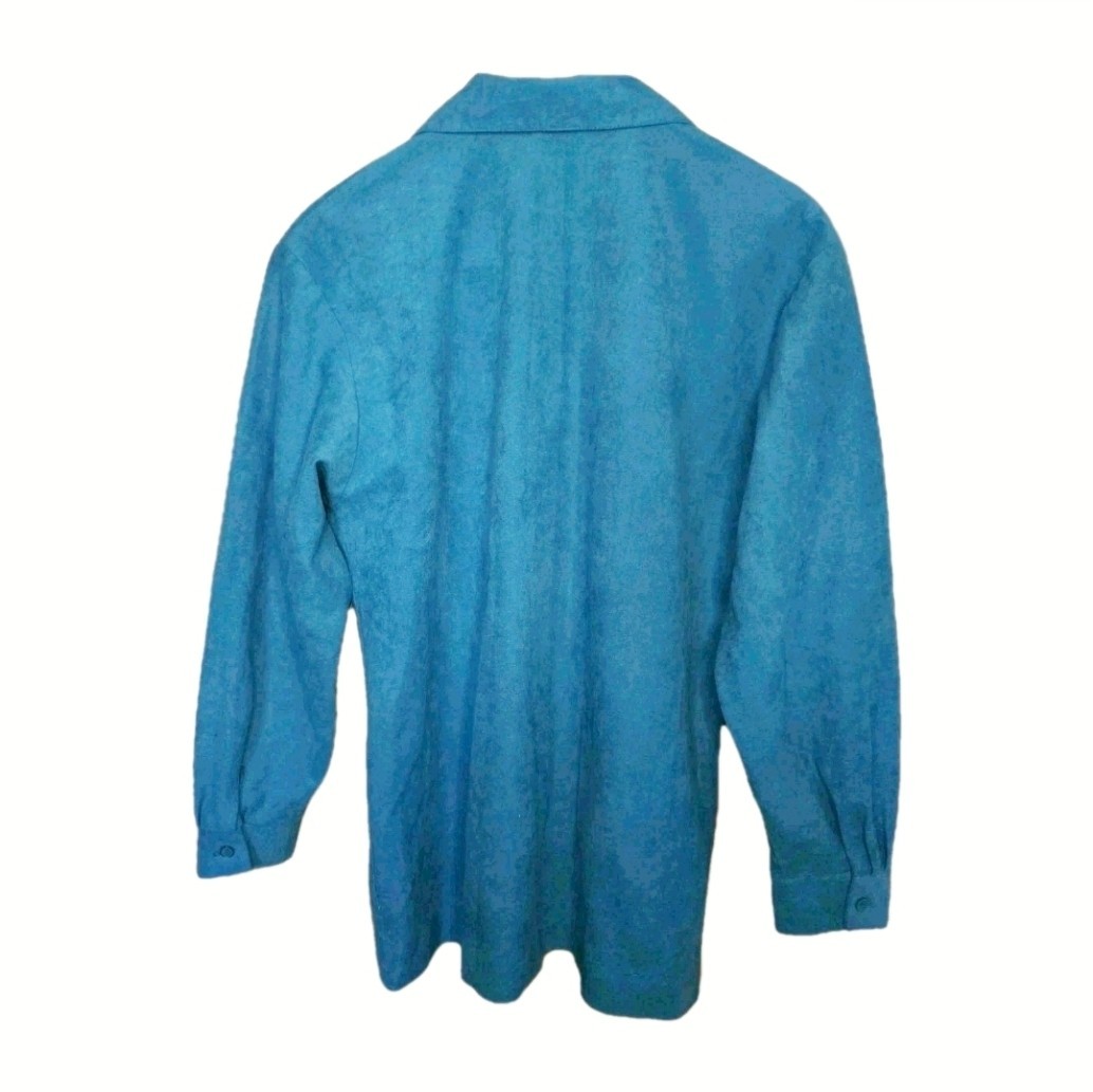 VTG Serbin PetiteM Turquoise Western Glam Studded Blouse USA Santa Fe Rodeo Boho