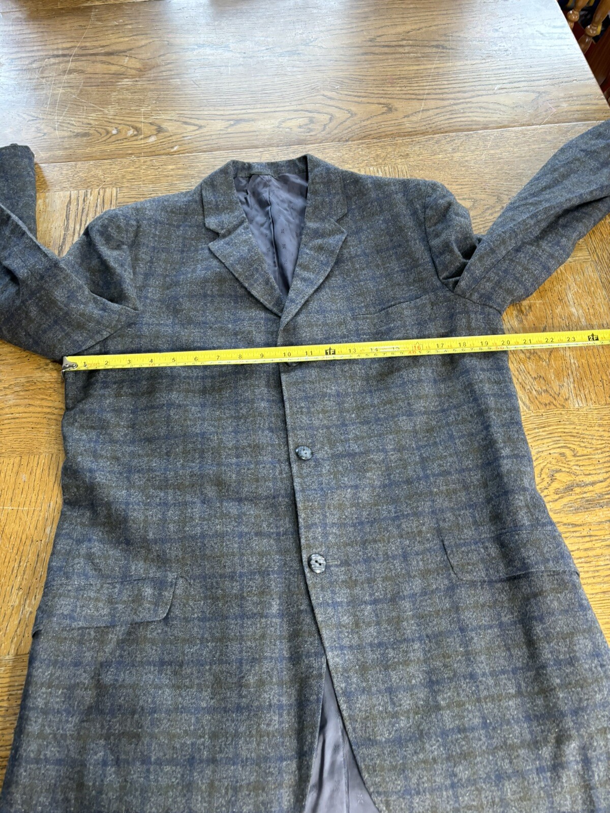 Sears Fraternity Prep Vintage Blazer Sport Coat Gray Plaid 40