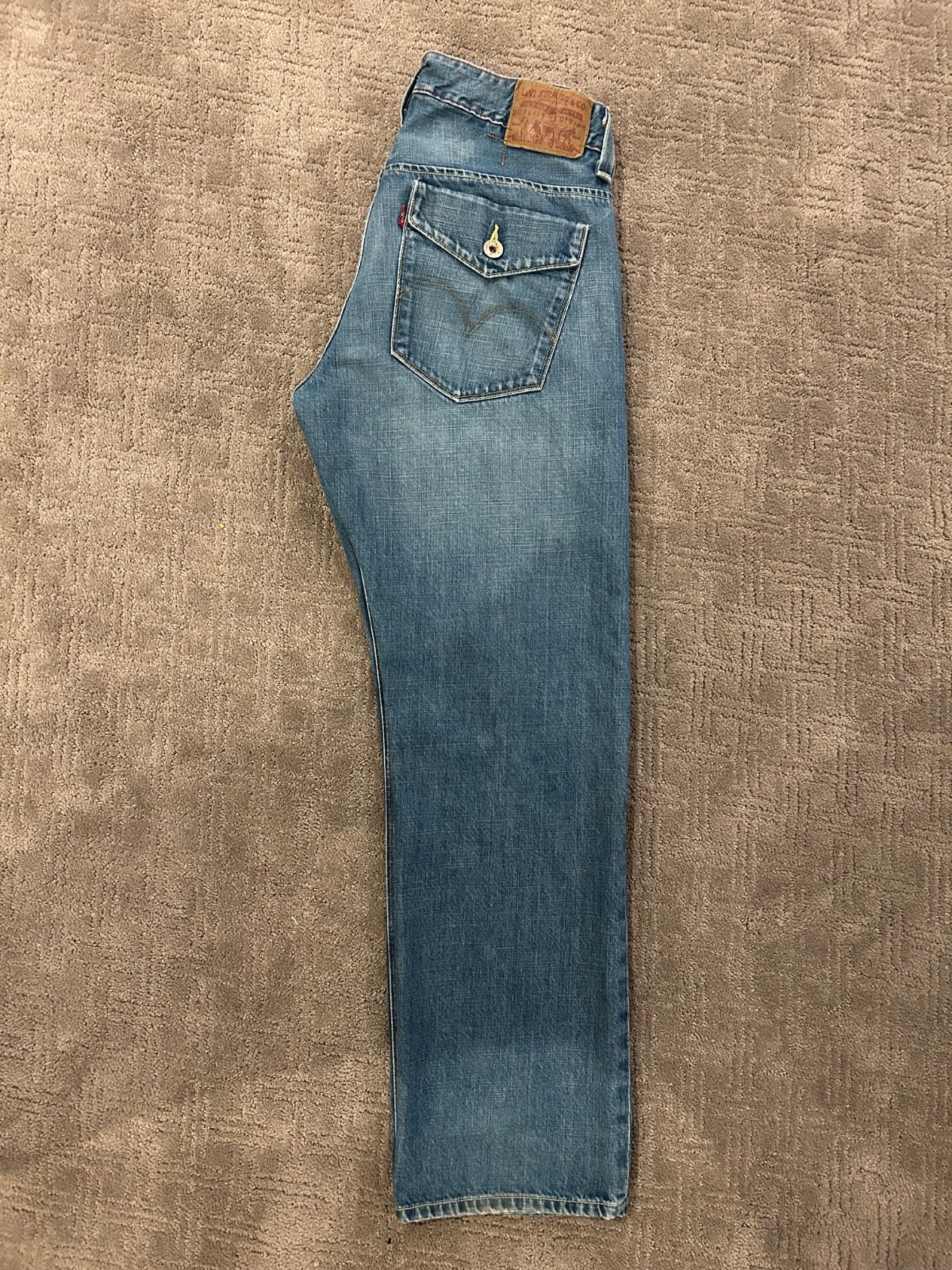 Vintage Y2K Levi’s 701S, Asymmetric Stitching, Mismatched Factory Sample