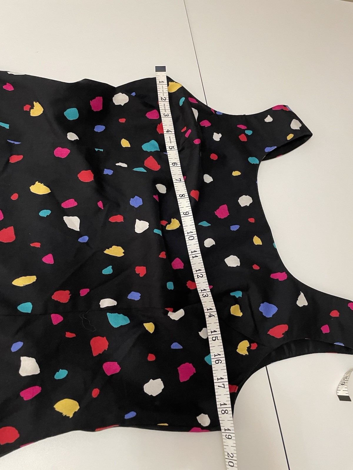 Vintage 80s 90s Abstract New Wave Backless Paint Brush Stroke Summer Sundress
