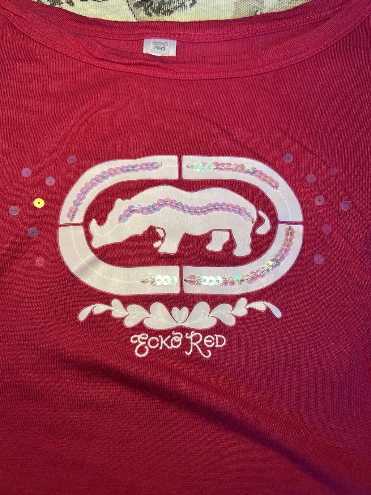 Vintage Y2K sequin Magenta Ecko Red Cinched RARE women’s Small