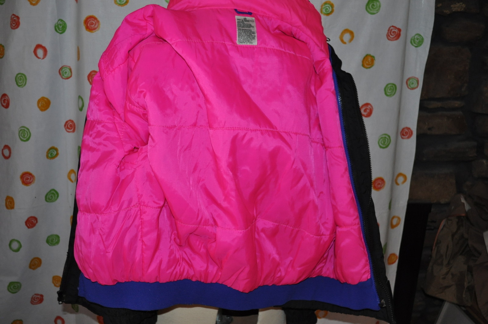 1980’S BLACK puff JUNIOR M COAT ZIP OUT WINDBREAKER 2 COATS IN ONE RETRO COOL