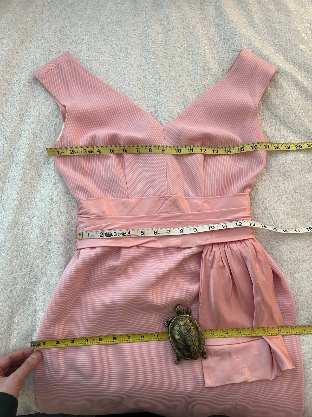 1960s Vintage Jay Herbert of California Pink Formal Gown with Satin Sash – Sm