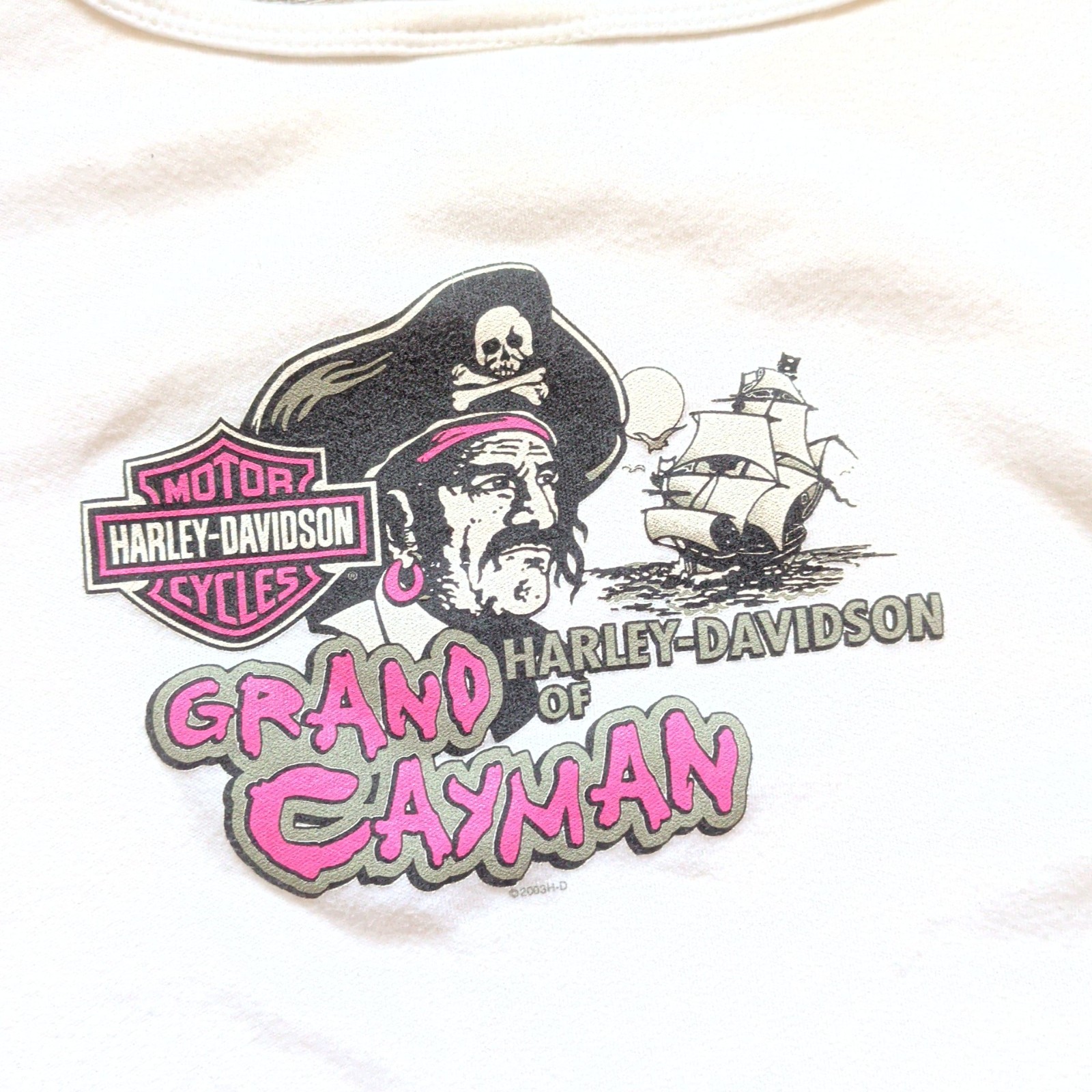 Vintage 2003 Harley Davidson Grand Cayman Rhinestone T-Shirt Women’s L Pirate