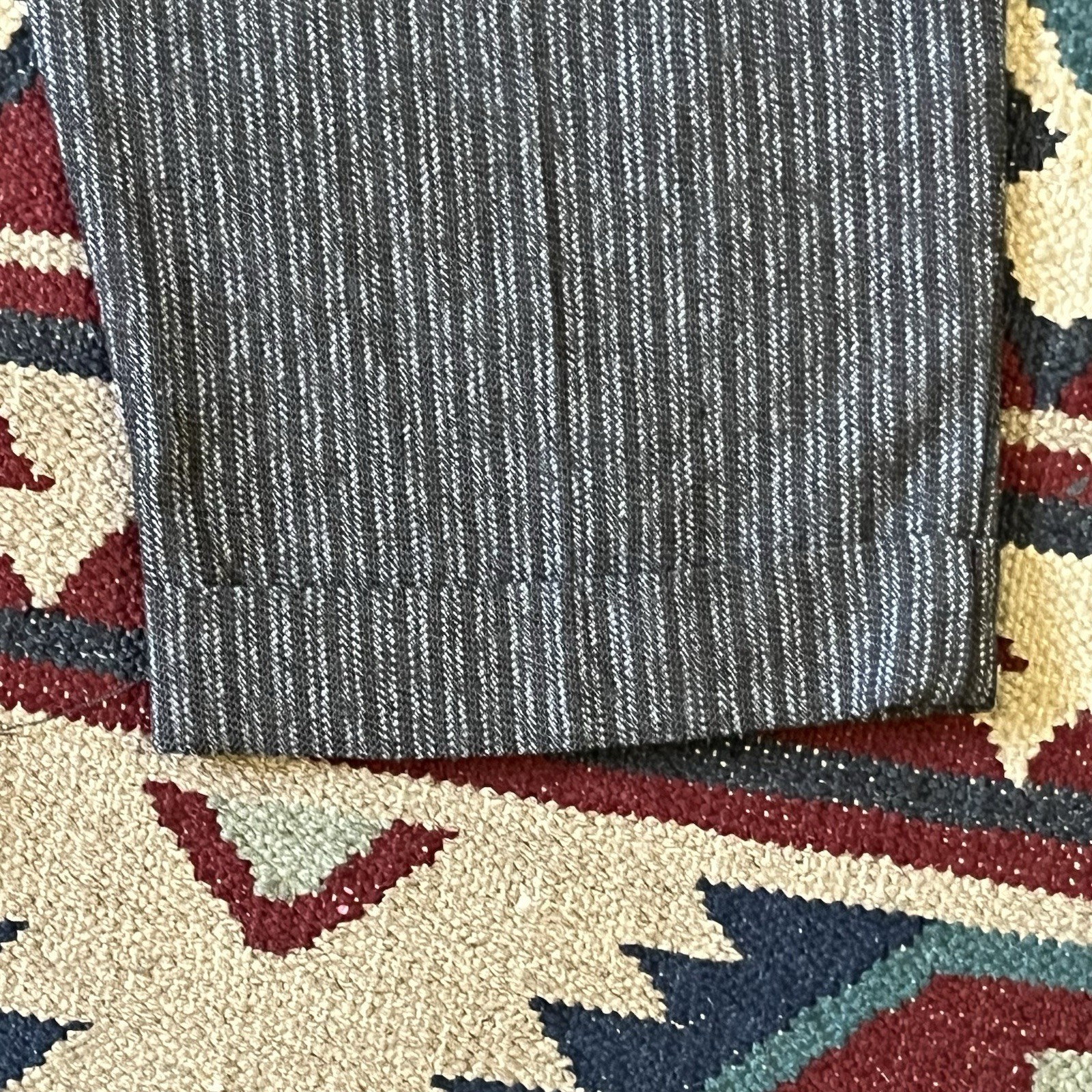 Vintage 80s Wrapper Pants Women’s 7/8 Gray Striped USA Made Trousers