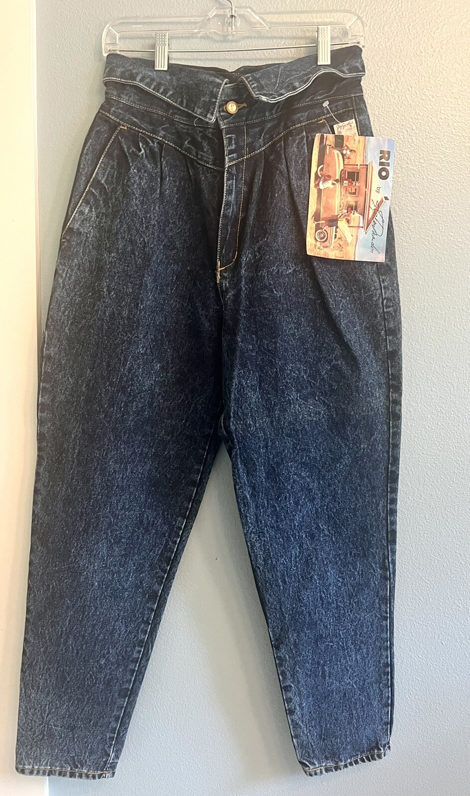 80s Vintage RIO by STEPHEN MARDON ACID WASH HIGH RISE CARROT Jeans Sz 13 29×28
