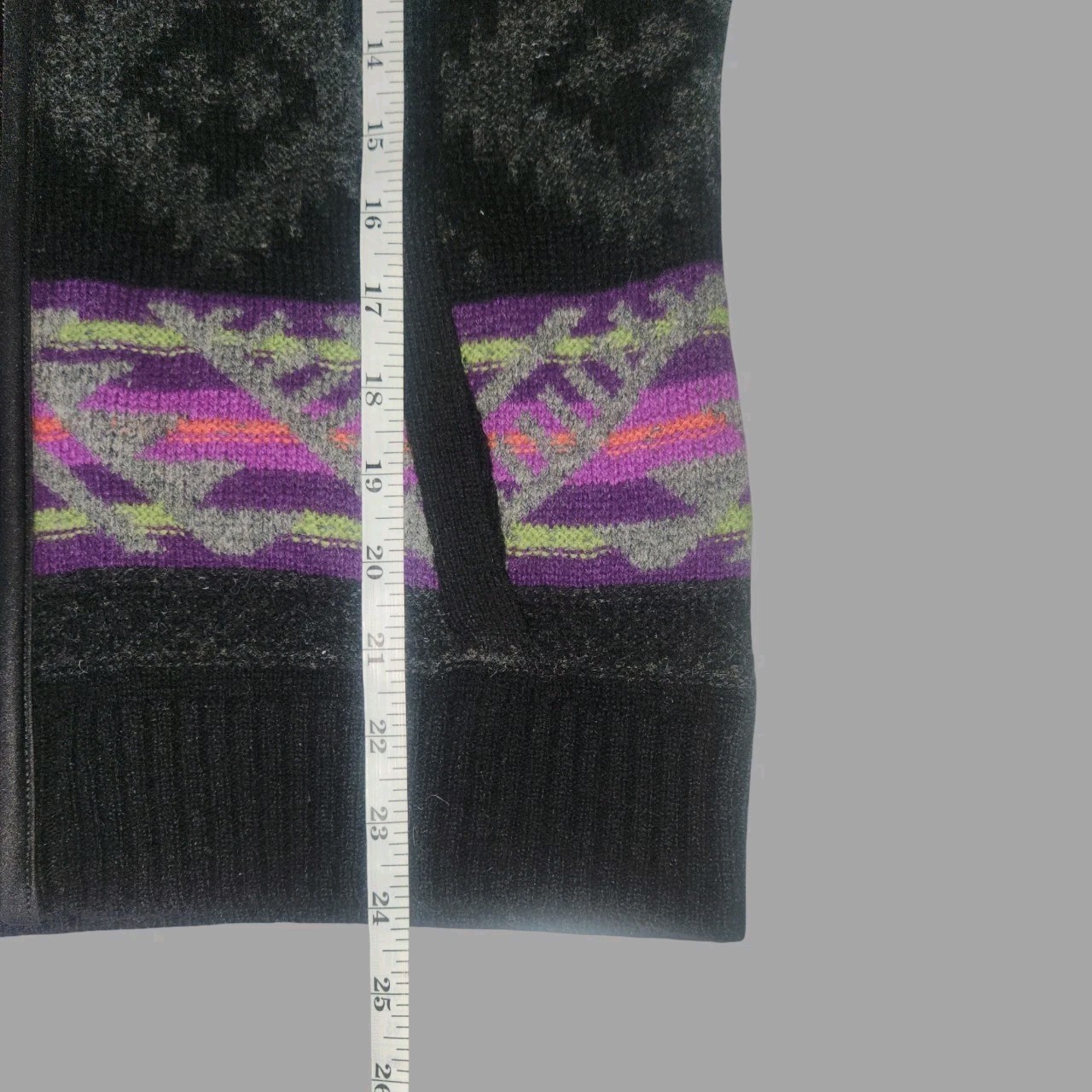 Vintage Ralph Lauren Active Medium Southwest Fair Isle Lambswool Faux Fur Vest