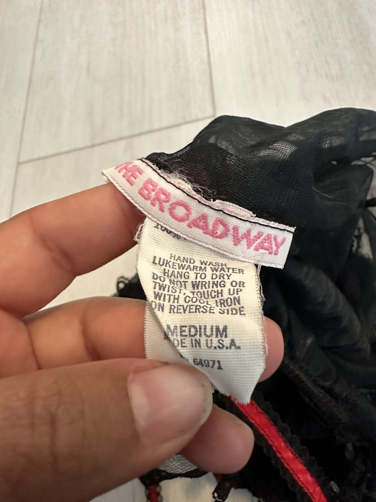 Vintage The Broadway Nylon Teddy Sz M – Black / Red