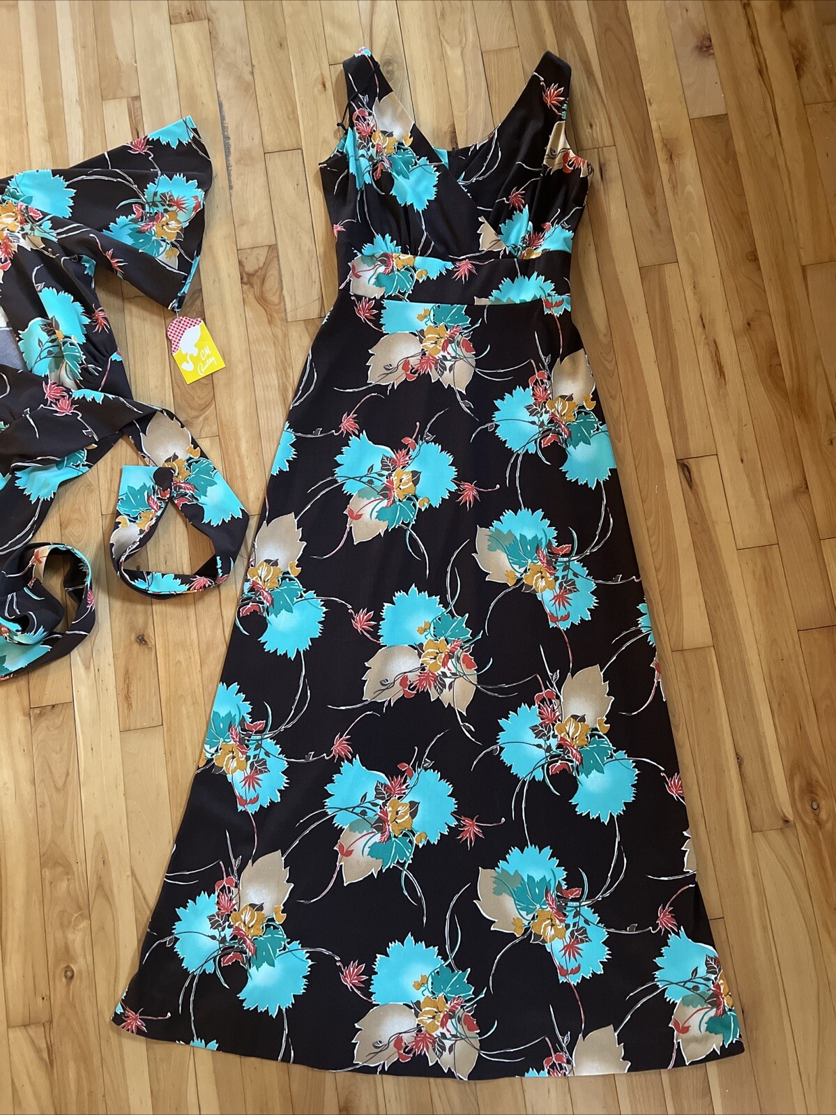 C.M. Courtney Vintage Maxi Dress & Cropped Wrap Jacket USA Made Women’s 9/10
