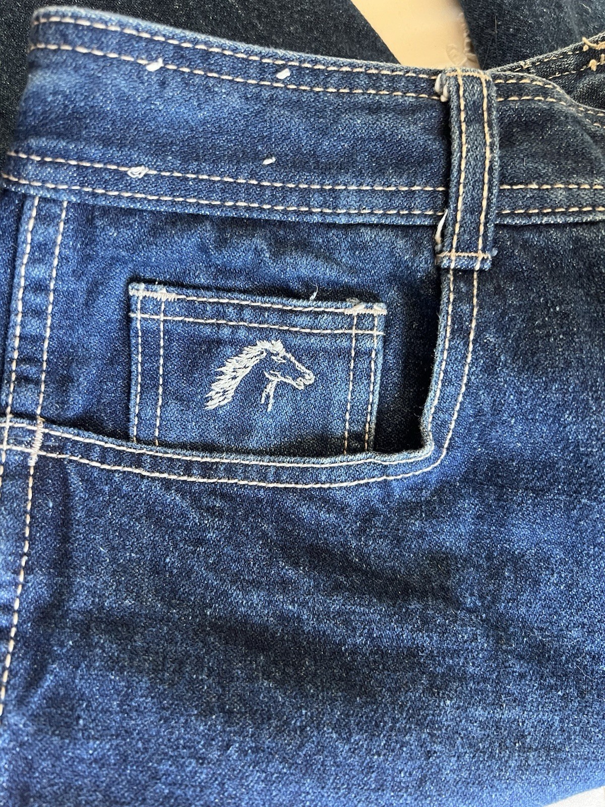 VINTAGE JORDACHE JEANS DARK BLUE SIZE 28 Waist 36 Hip Horse Head Logo 1980’s
