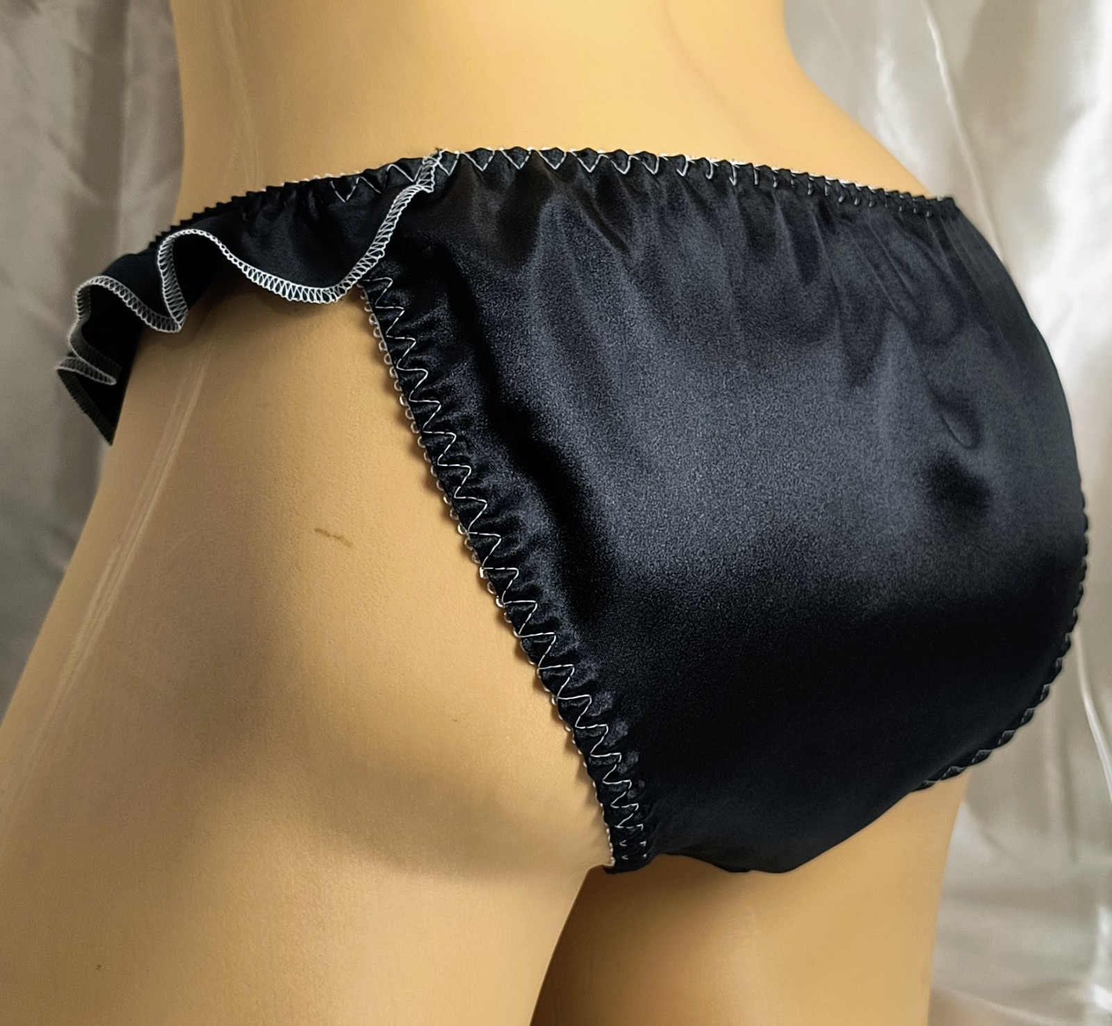 FRENCHIE Satin Flutter Bikini Panties Full Back *Limited Edition*
