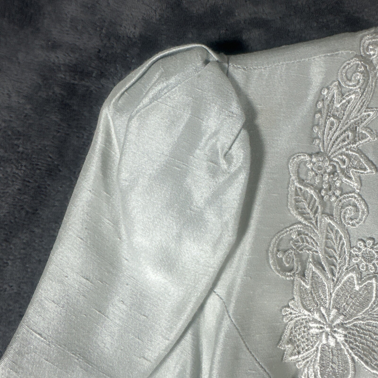 Vintage Evening Jacket Brocade SzM Cachet By Bari Protas Oyster Silk Blend 80s