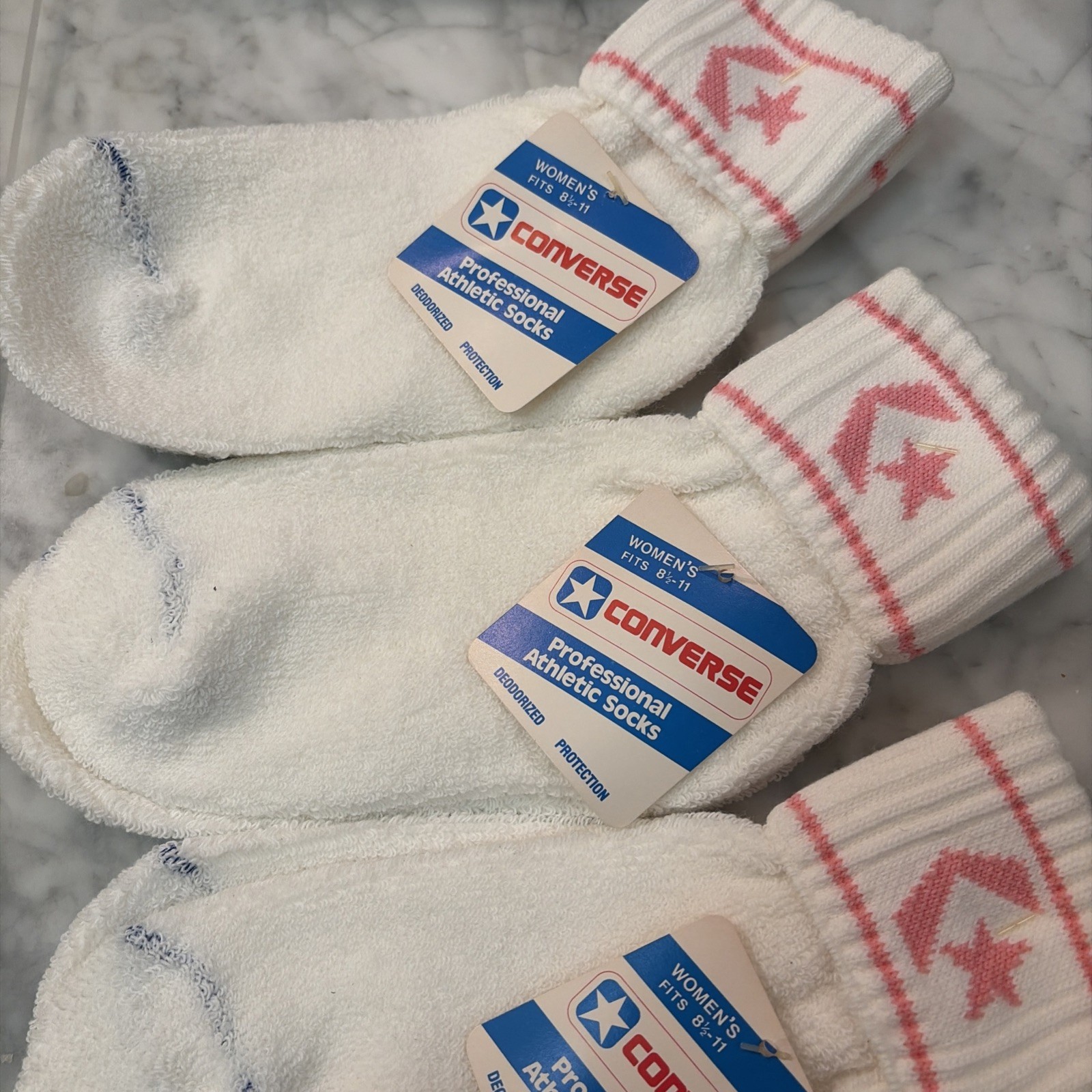 VTG Y2K Converse WMN Weapon Professional Socks Tennis NOS 1980’s 8-11 –