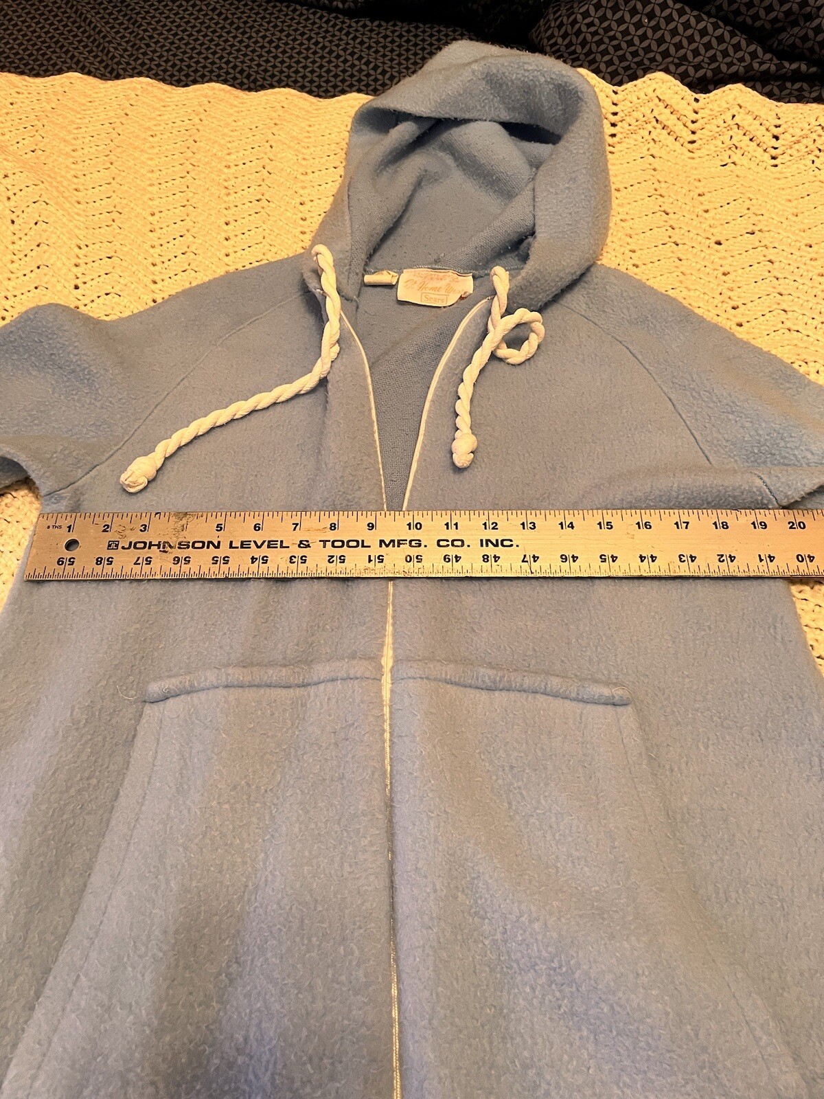 Vintage “At Home Wear” 1/2 Zip, Hooded, W/Pockets Robe/HouseCoat