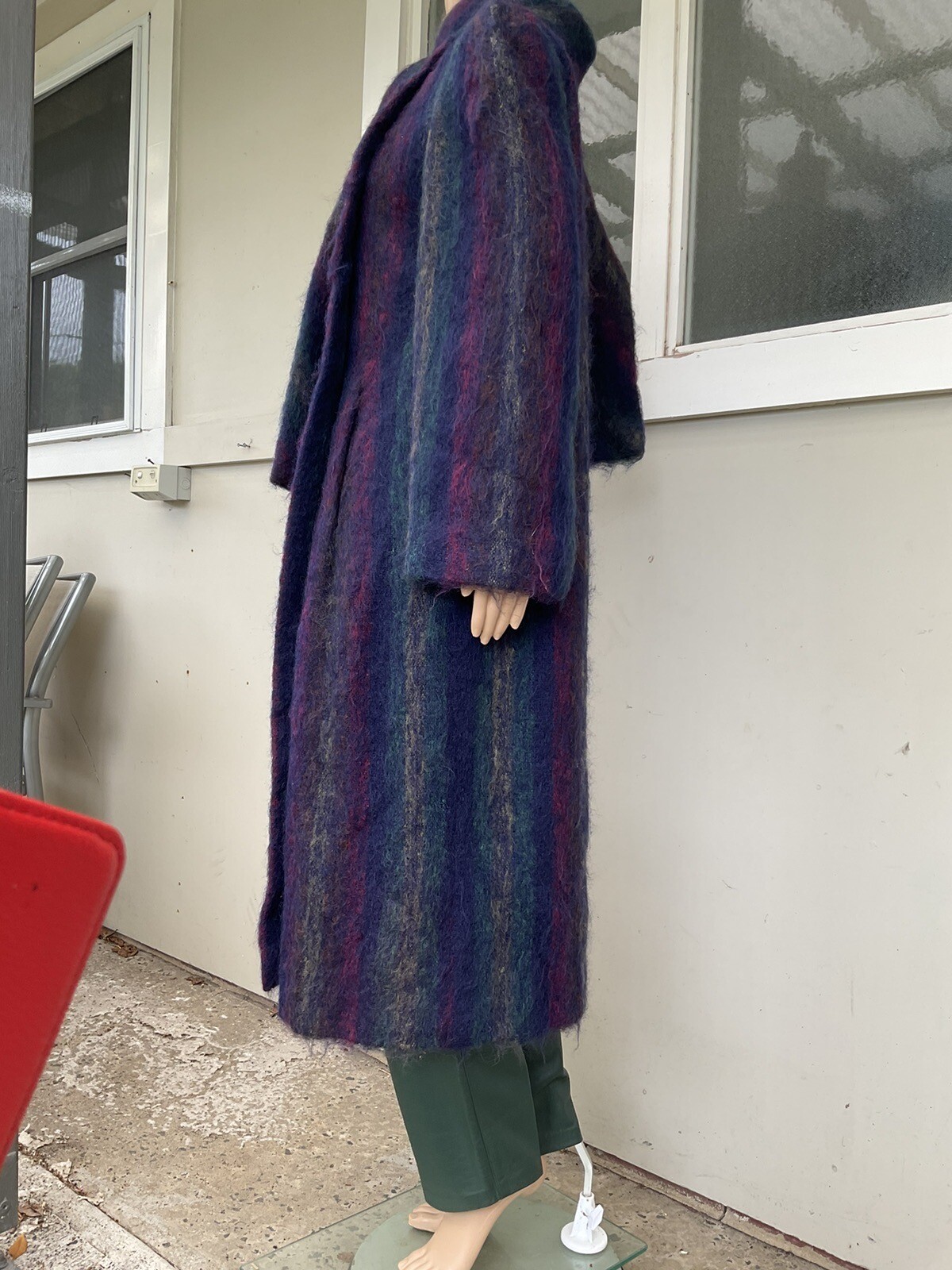 Vtg 70s Pauline Trigere Luxury Blue Mohair Ladies Coat 10/12