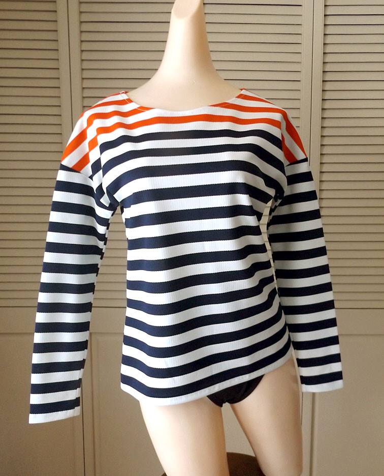2 VINTAGE 60s 70s NM Graff CaliforniaWear S/M Easy Care Poly Tops Stripes