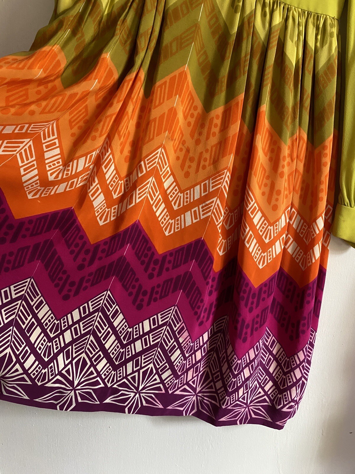 AS IS – Vintage Shannon Rodgers for Jerry Silverman Colorful 70’s Dress