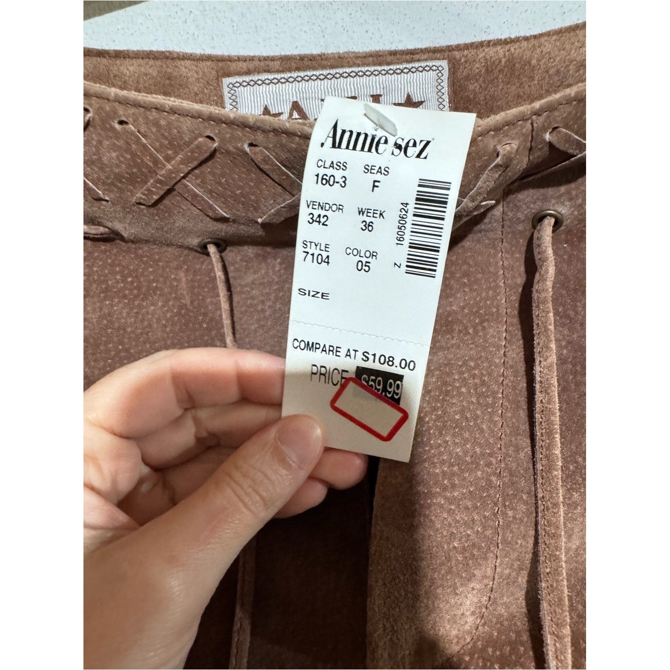 AMI NWT Vintage Leather Suede Skirt Size 10 Brown Western Coastal Cowgirl Fall
