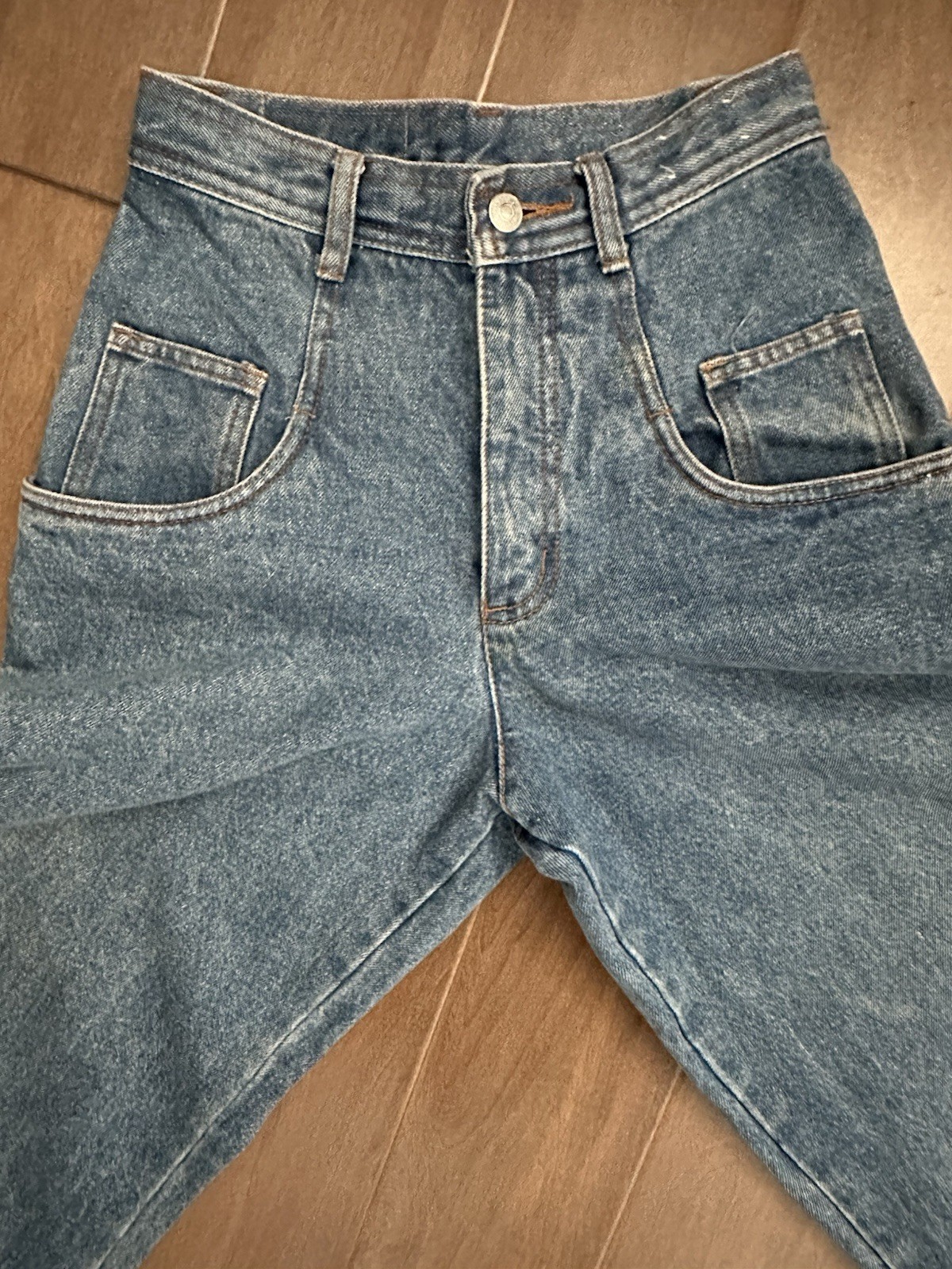 EUC Vtg Women 80s April 1983 Gasoline Blue Jeans High Rise Denim Ankle Junior 3