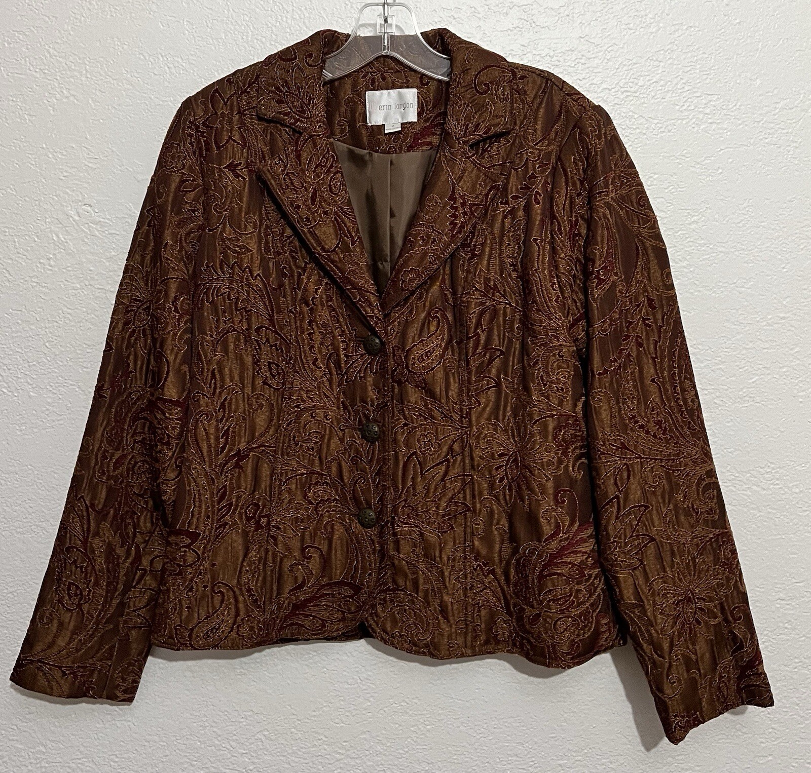 Vtg Med Brocade Paisley Tapestry Tailored Steampunk Victorian Jacket Blazer