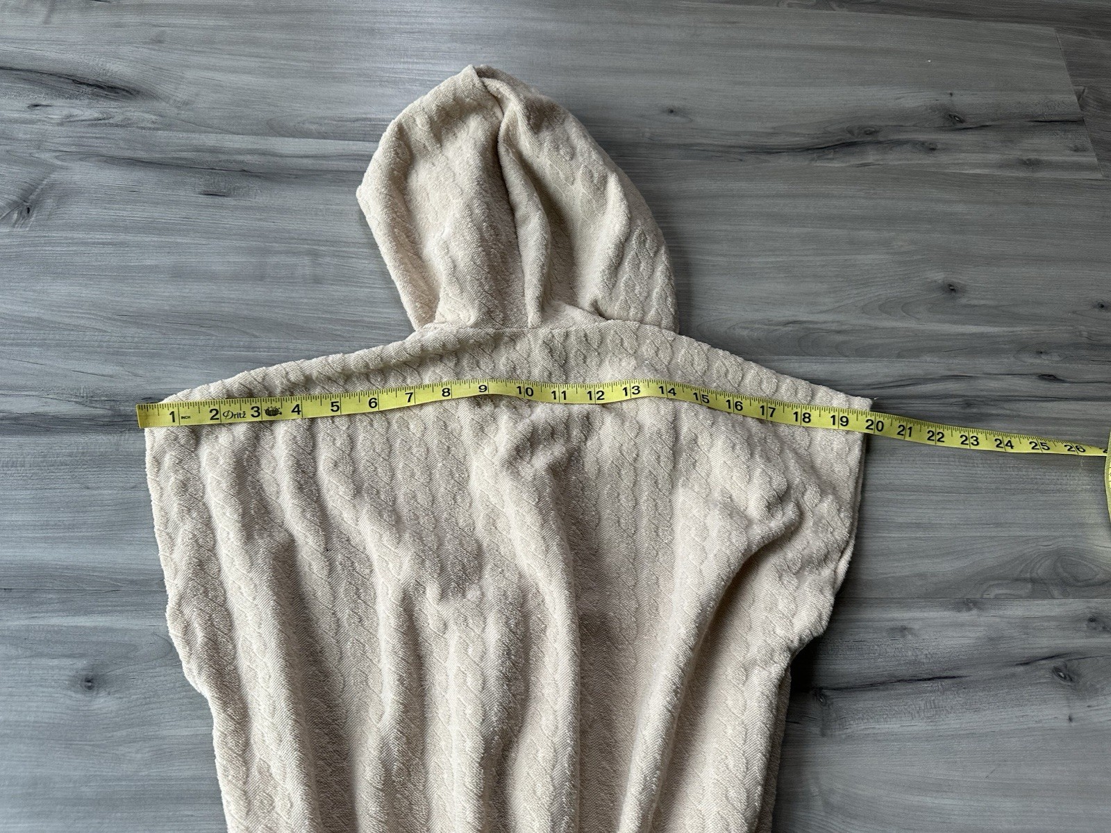 Vintage Hooded Swimsuit Cover Front Zip Beige Women’s Size M Cable Twist Pattern