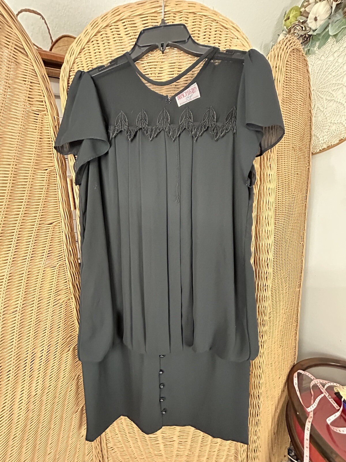 Vintage Dress 1989 Black Diamond’s Run 9/10 Goth Witch coquette twee