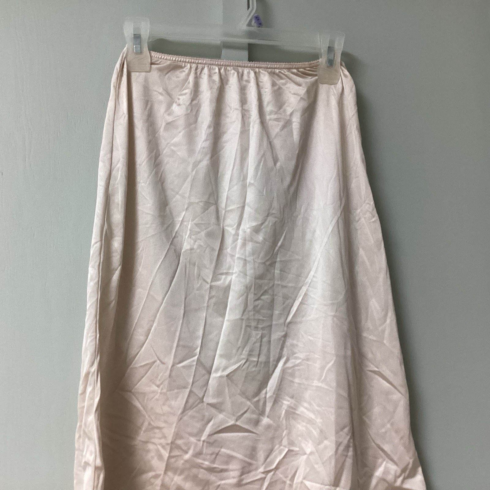 Vtg Warners Perfect Measure Nylon Half Slip Med 18”Lace Trim Blush USA
