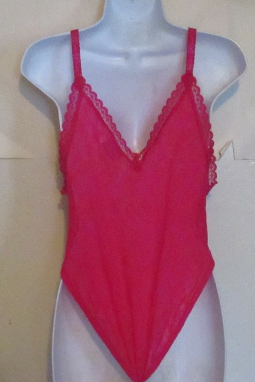 Vintage Feather Bed Intimate Fuchsia Lace Sexy Teddy Size M J239