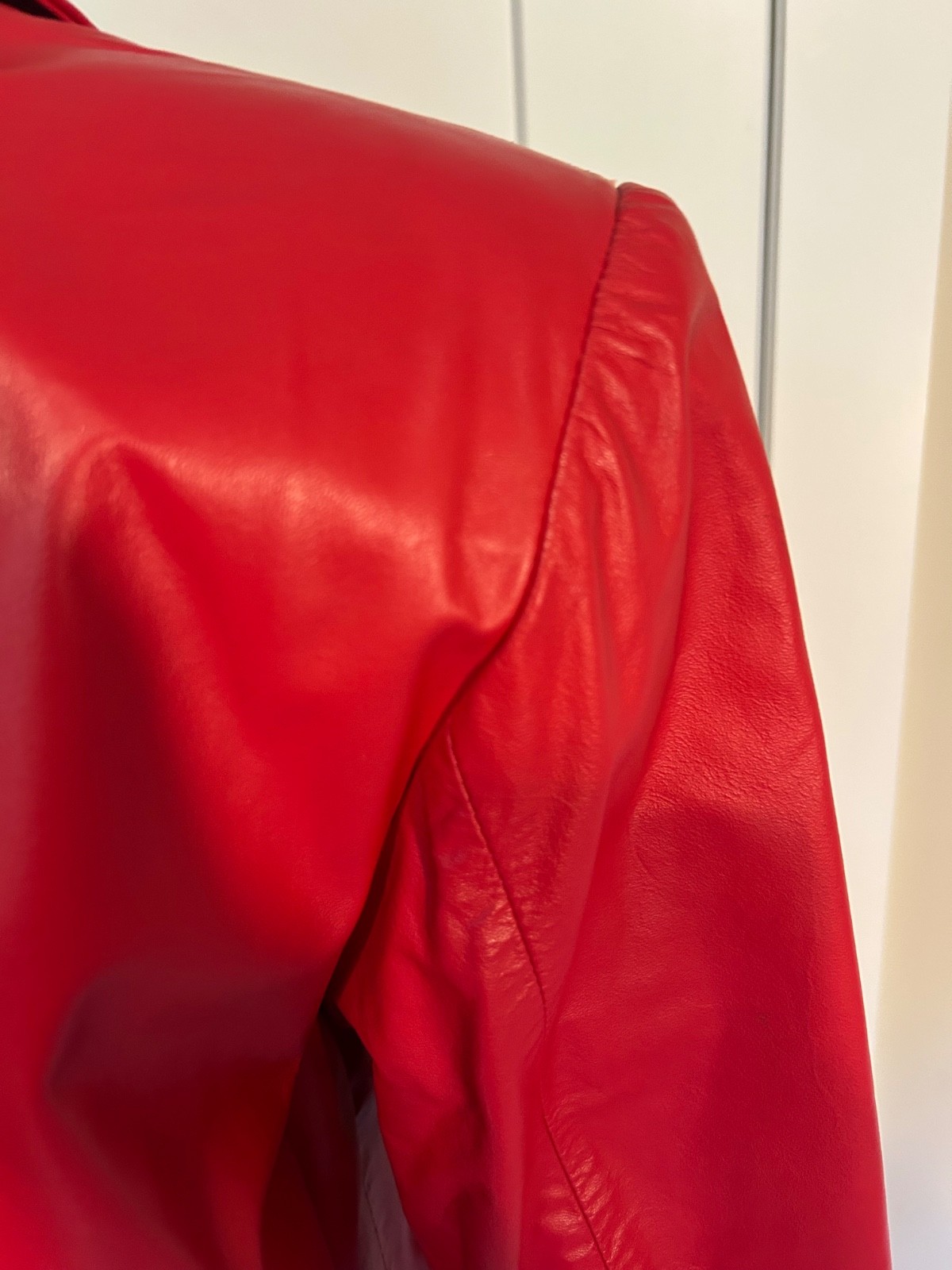 Vintage women’s 1980’s red Argentinian leather trench coat – Small
