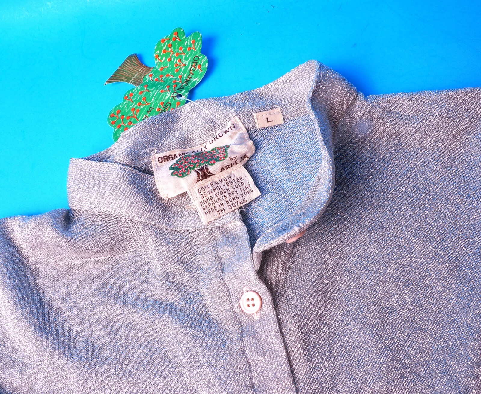 New Women’s Organically Grown by Arpeja Gray Sweater Long Sleeve Size L