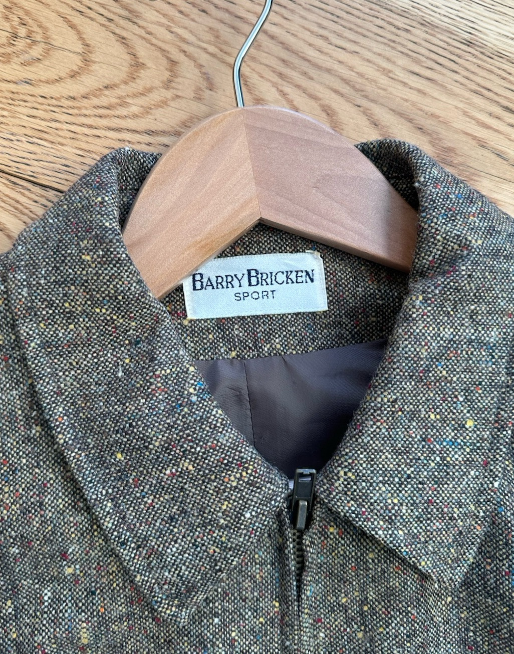 Barry Bricken Wool Silk mix Tweed Equestrian Blazer Vest Size 10 VTG