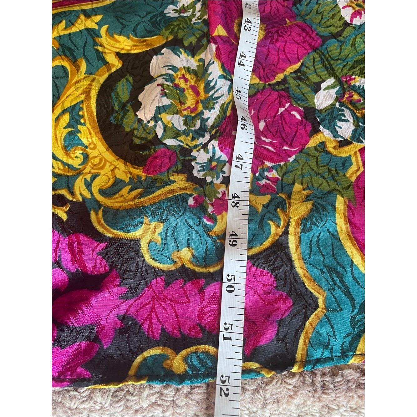 Vintage Exclusively Yours Vibrant Fuchsia & Black Maxi Dress Kaftan Baroque OS