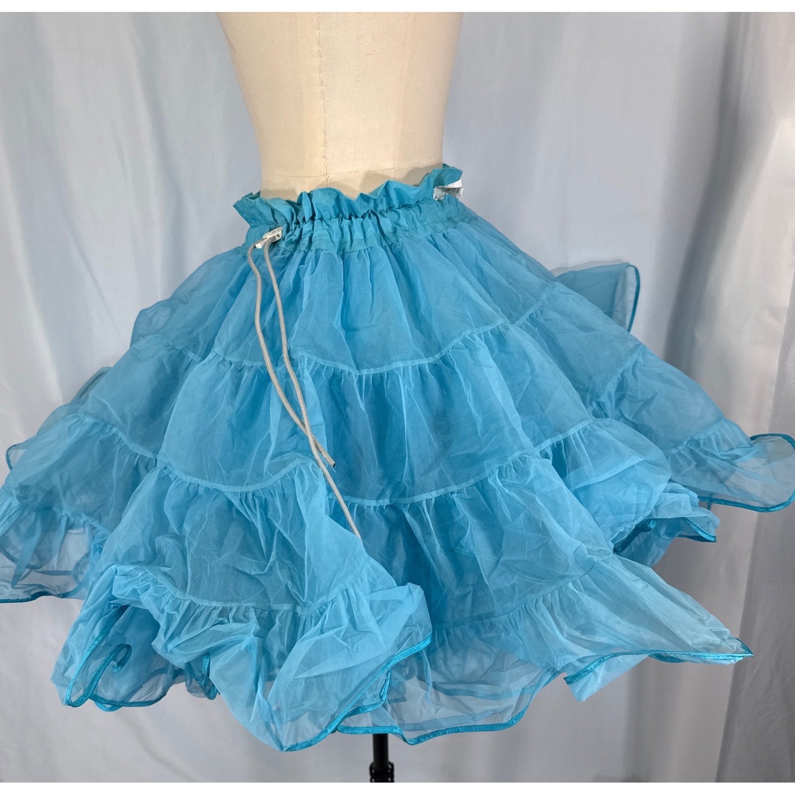 VTG Malco Modes Partners Please Turquoise Blue Petticoat 565 Crinoline Skirt S