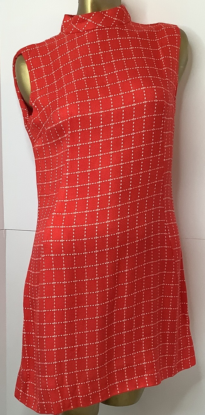 Vintage 50’ 60’ Dress And Lined Jacket Set Suit Checkered