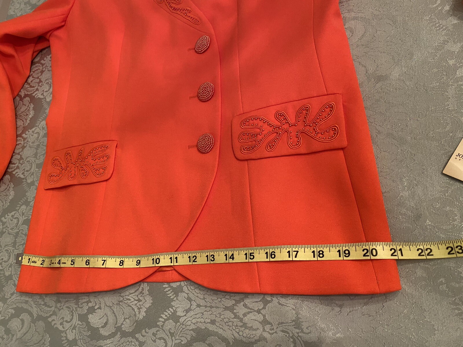 Vintage 80’s NWT Size 16 John Meyer of Norwich Salmon Blazer Jacket Beaded $169