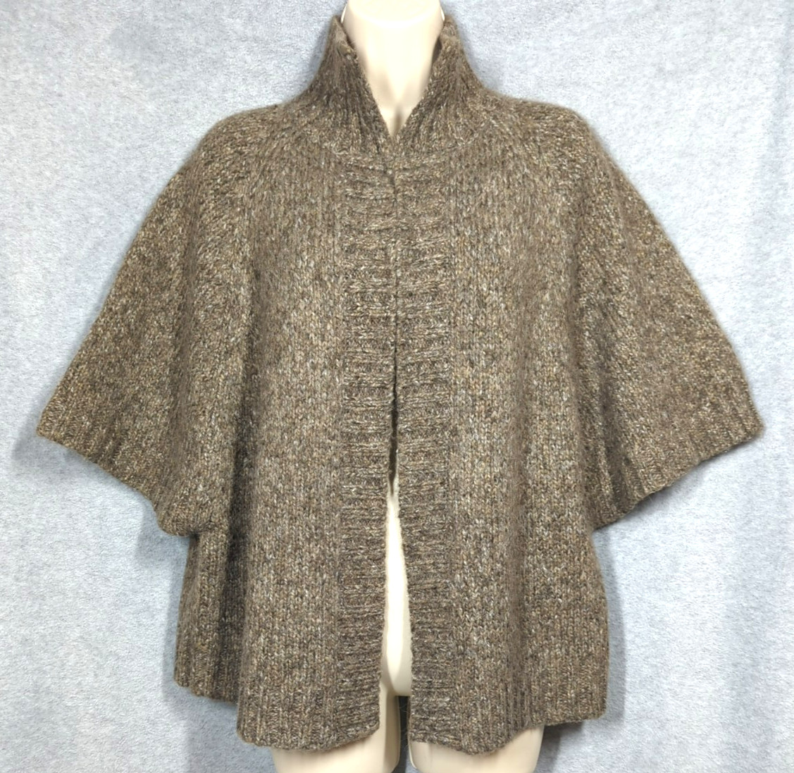 Cardigan Sweater 1X Alpaca Blend Brown Tweed Minimalist Timeless Versatile Cozy