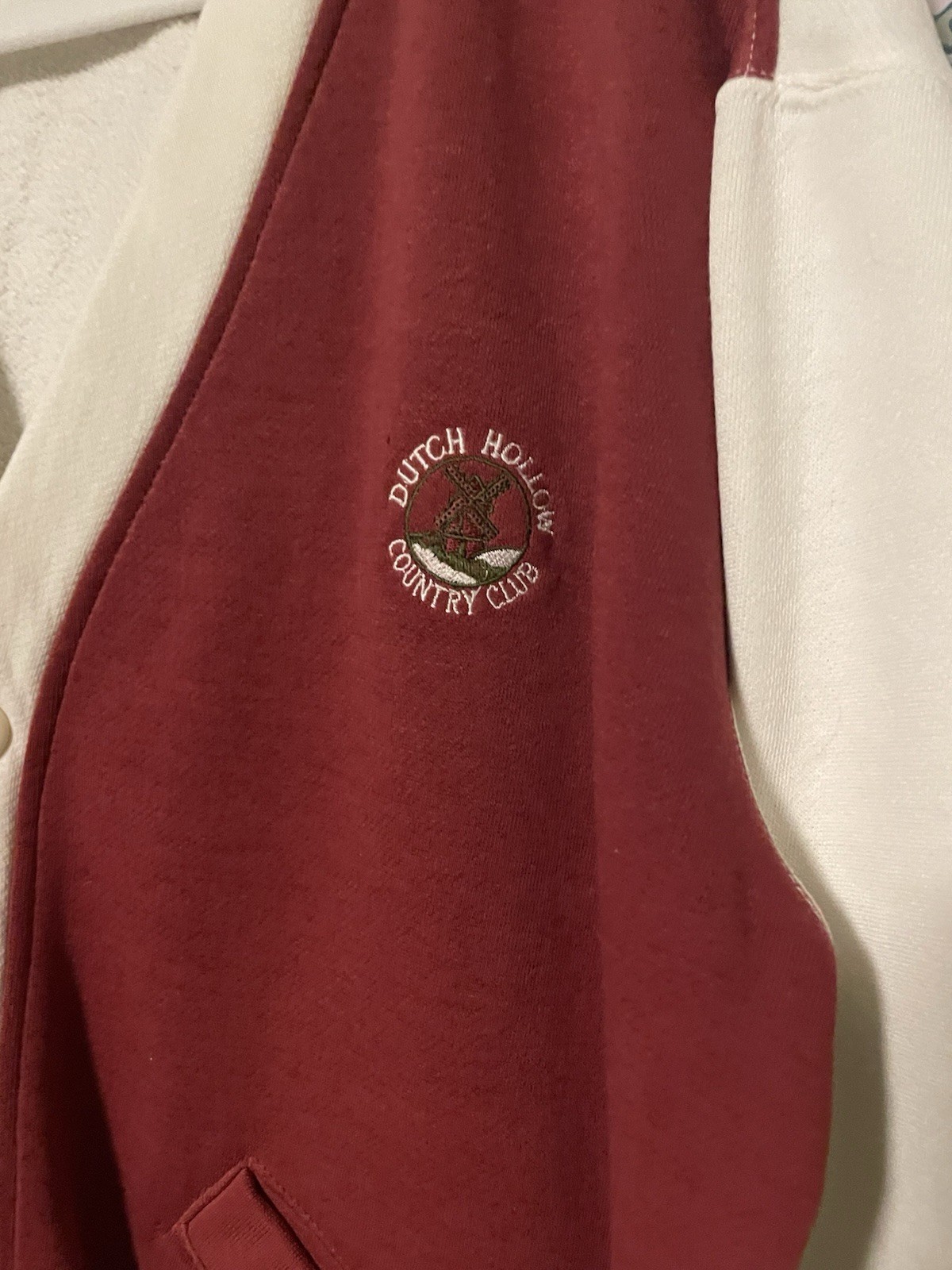 Vintage La Mode Dutch Hollow Country Club Color Block Cardigan Sweatshirt Womens