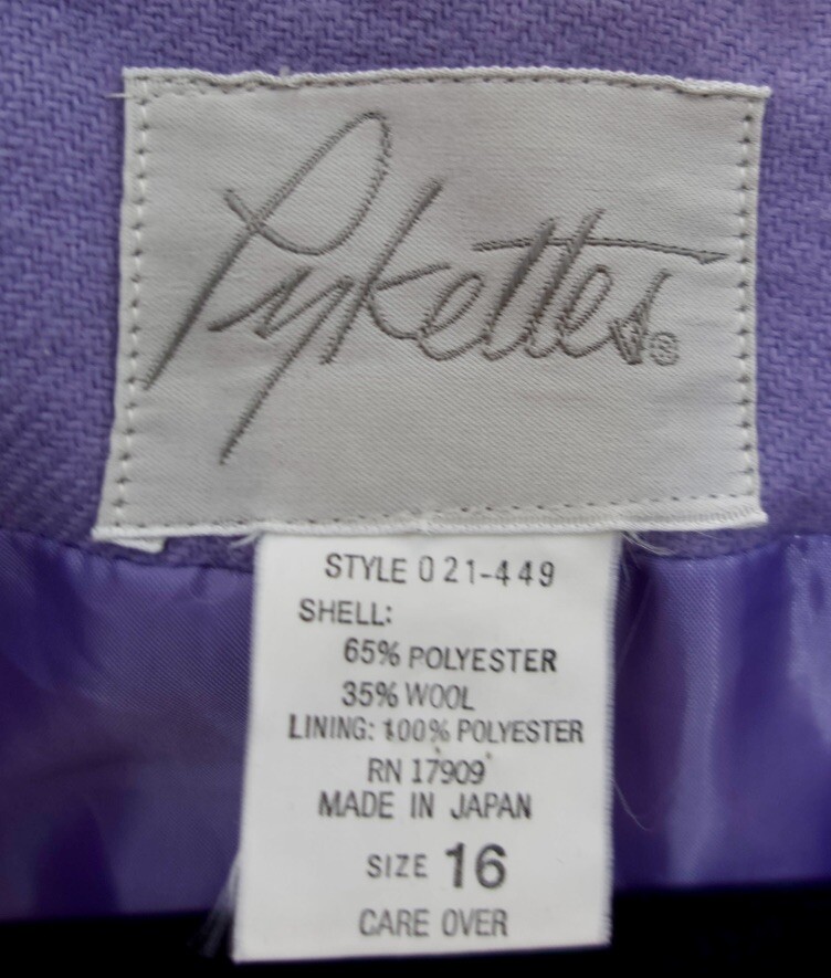 Vintage Lavender Blazer – Made in Japan, Size Medium, 65% Polyester & 35% Wool