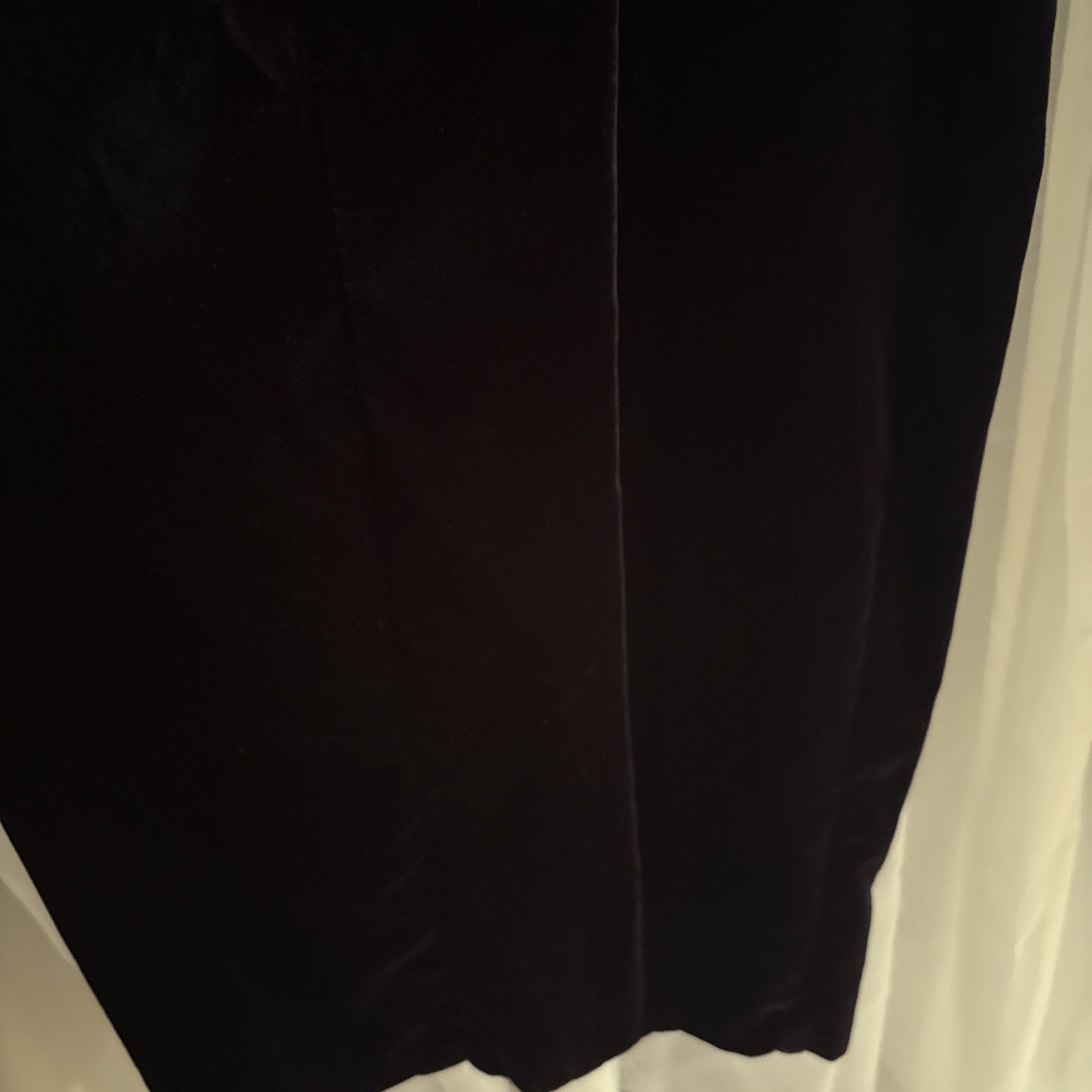 VTG L.A. Glo 90s Flattering Black Purple Rich Velvet Formal Long Slit Dress Sz 6