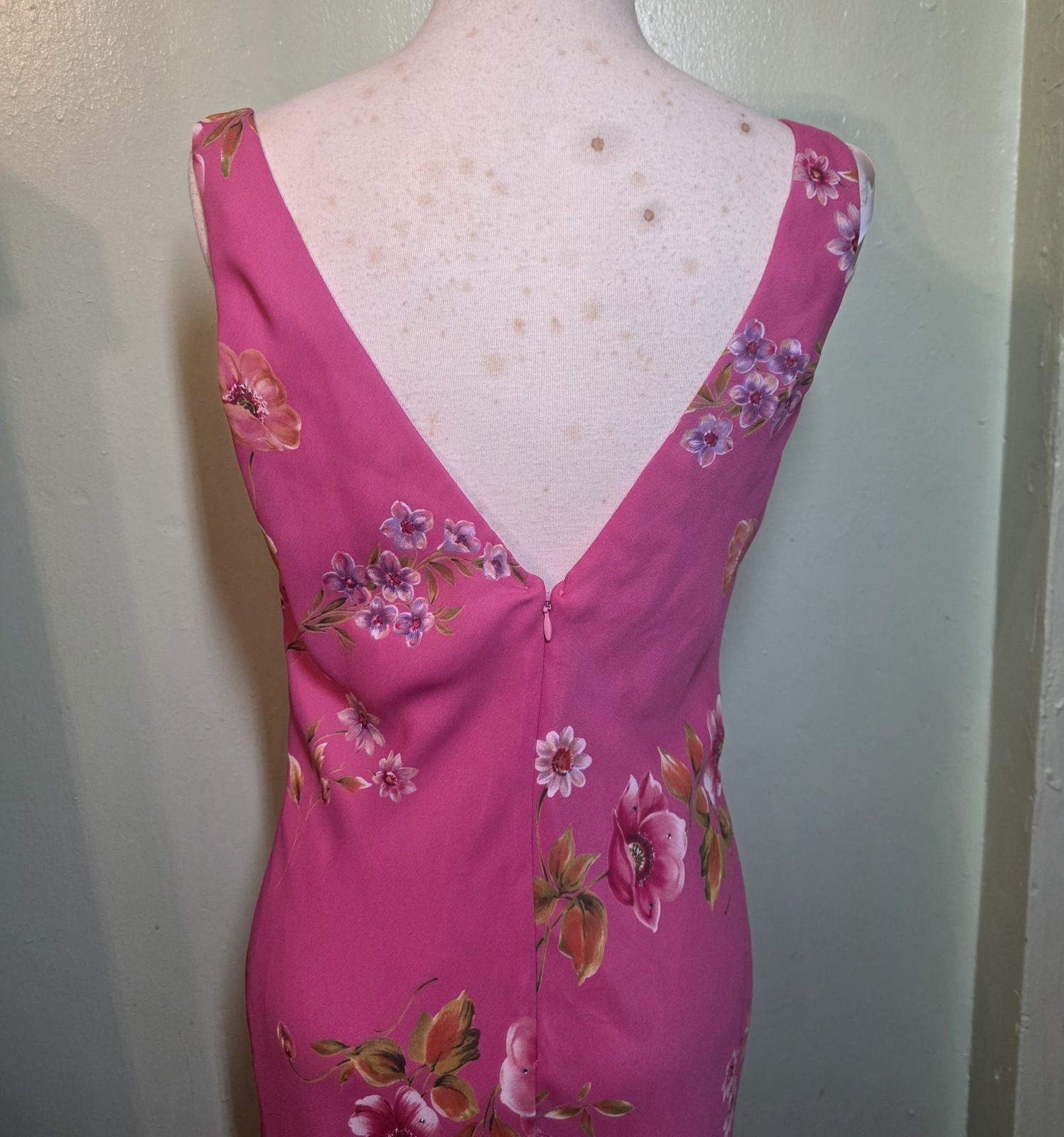 Y2K Niki Livas Slip Dress Sz 12 Cowl Neck Shear Overlay Gown Whimsigoth Fairy